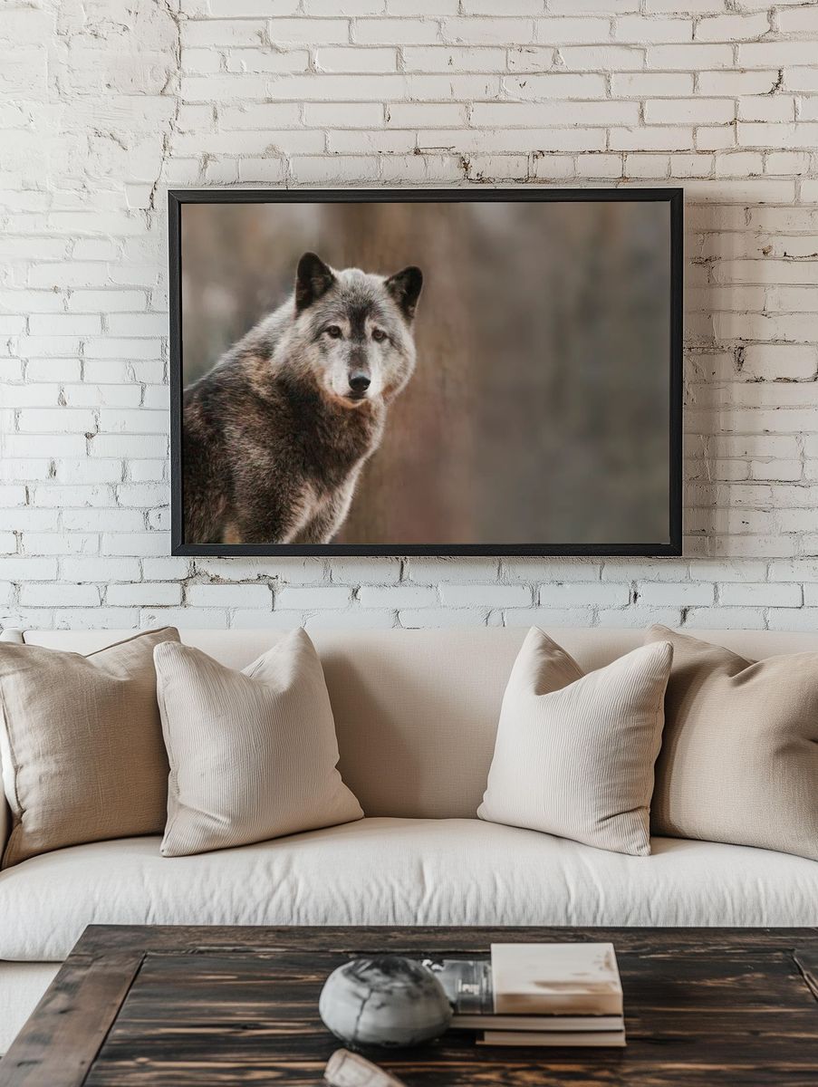 Majestic Wolf Portrait — Animal Photography Print. — room view 1