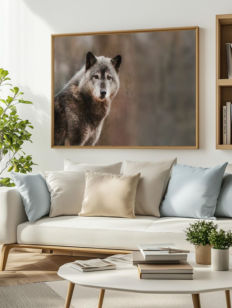 Majestic Wolf Portrait — Animal Photography Print. — room view 2