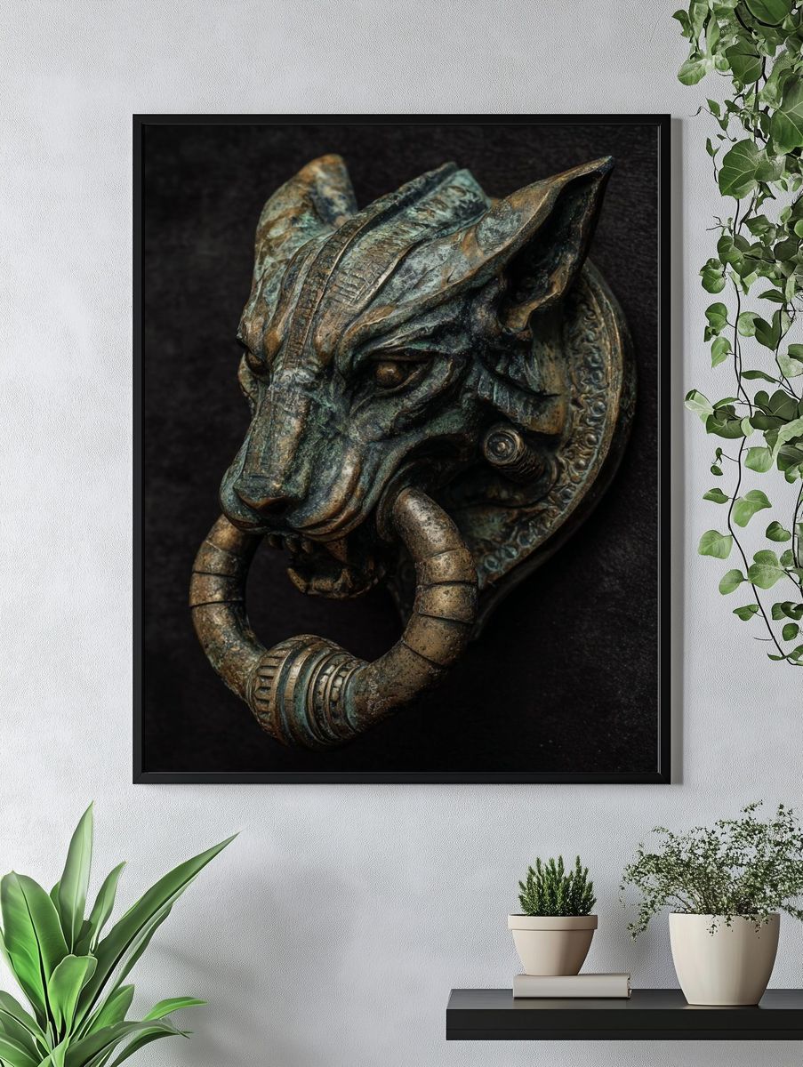 Bronze Wolf Head — Fine-Art Print. — room view 4