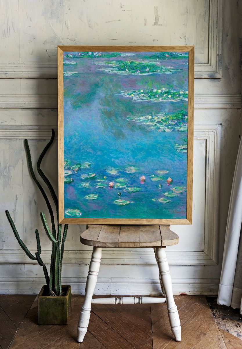 Water Lilies — Impressionist Print. — room view 1
