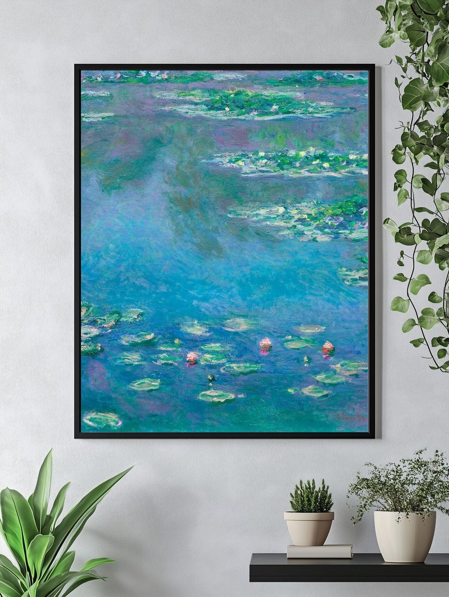 Water Lilies — Impressionist Print. — room view 4