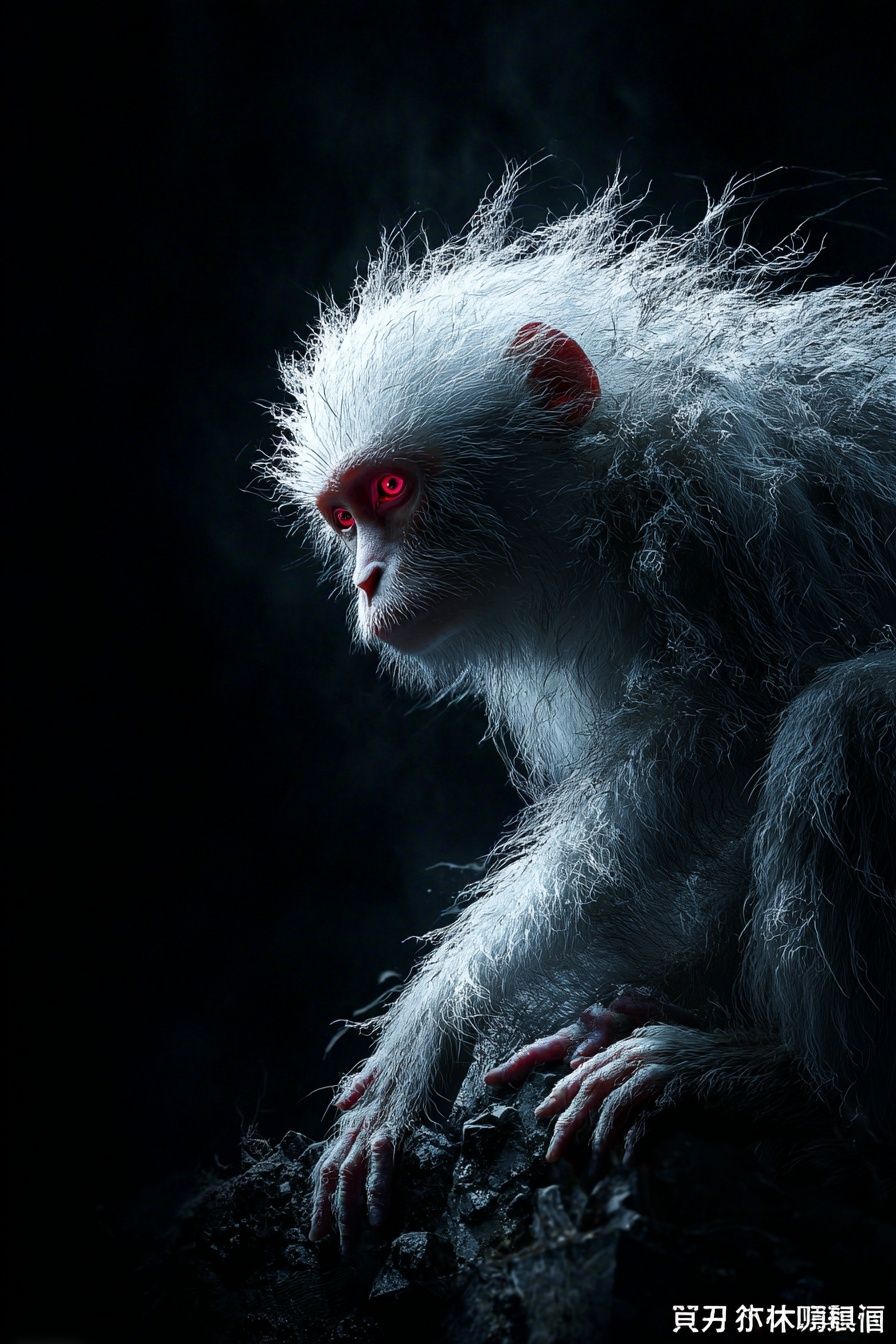 Mysterious White Monkey Poster. poster — animals art