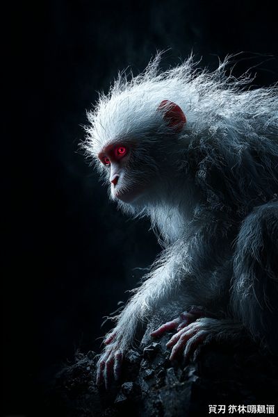 Mysterious White Monkey Poster. poster print