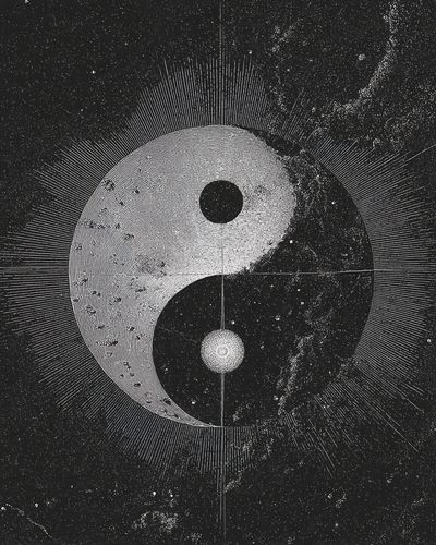 Yin Yang Cosmic Art Poster