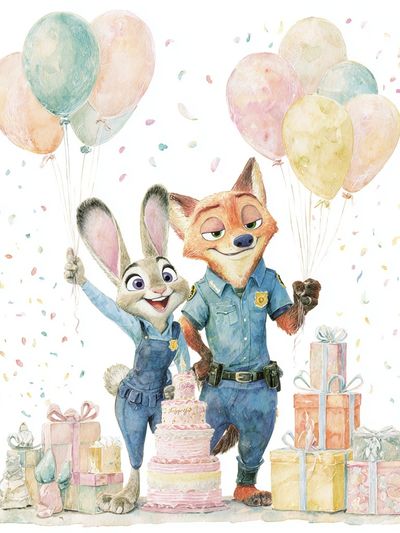 Zootopia Celebration — Illustration Print. poster print